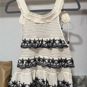 French Connection Cream and Black Kids Dress